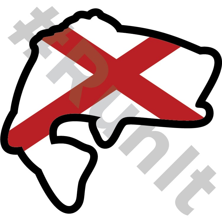 Image of Bass State Flag Decal - Alabama