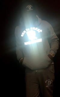 Image 2 of GOD IS GREAT PAPER STRAIGHT REFLECTIVE LOGO HOODIE