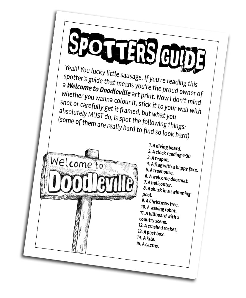 Image of Welcome to Doodleville - art print for kids! 