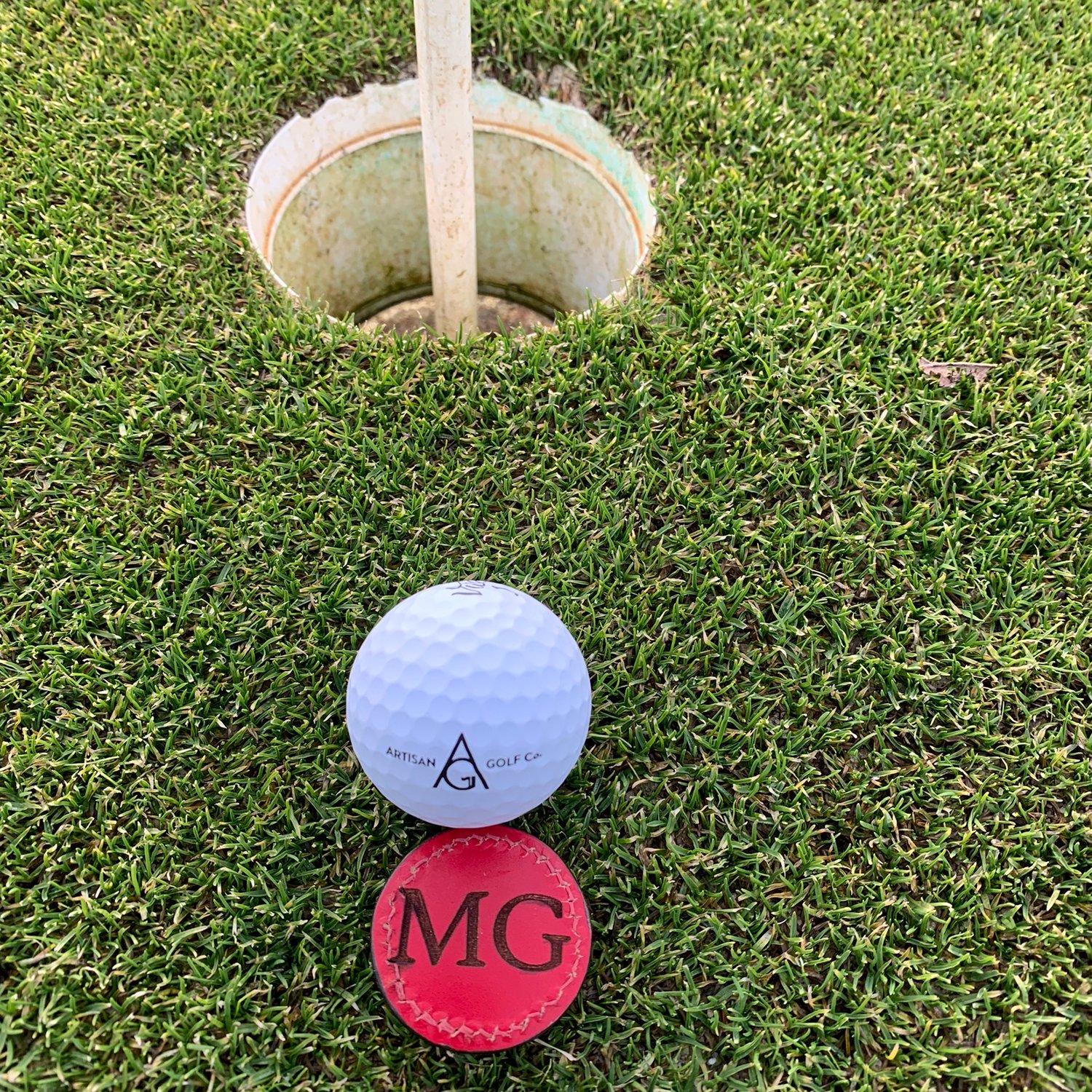 Image of Luxury Leather Golf Ball Marker