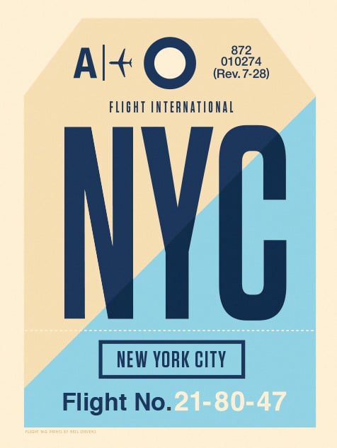 Image of Flight Tag Prints - NYC