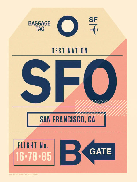 Image of Flight Tag Prints - San Francisco