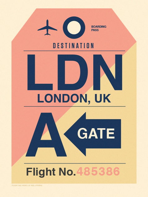 Image of Flight Tag Prints - Londres