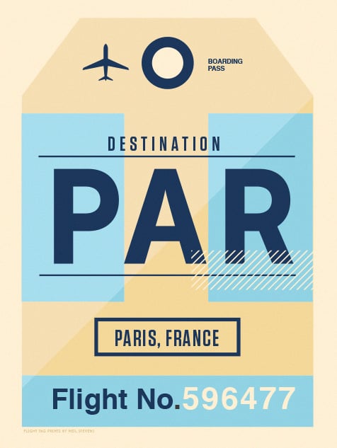 Image of Flight Tag Prints - Paris