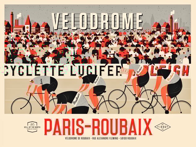 Image of Paris-Roubaix Landscape (Red & Black)