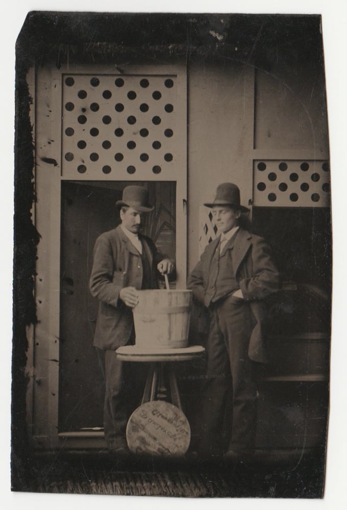Image of Occupational tintype: tanner or glover, Gloversville New York, ca. 1890
