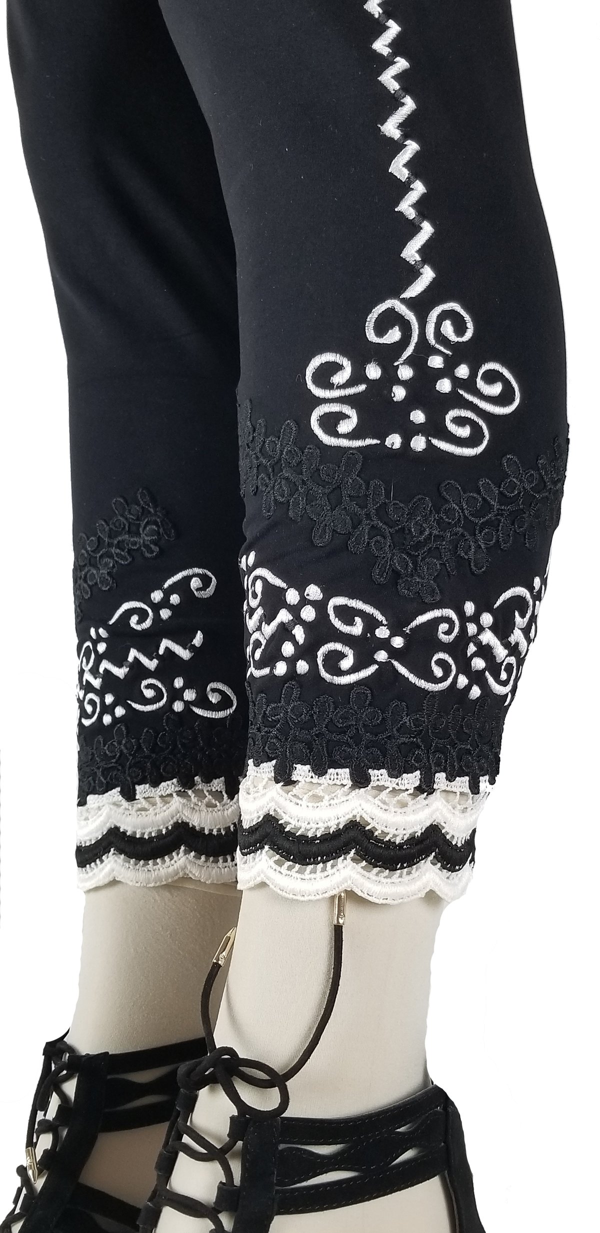 Black and White lace ankle FW6113