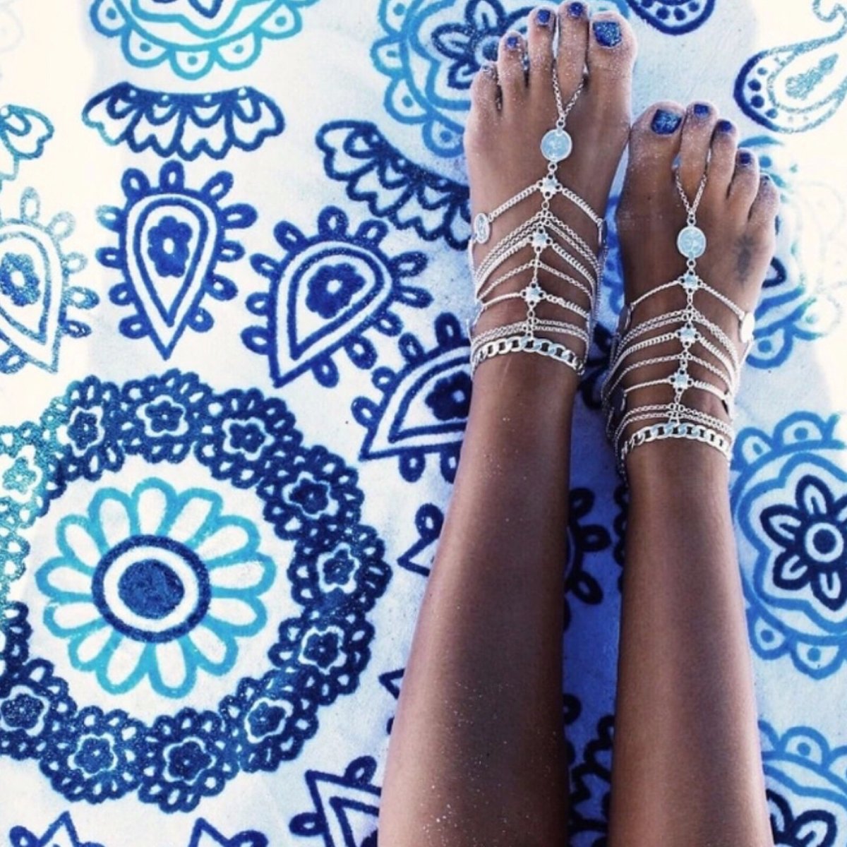 Image of  Egyptian barefoot sandals Set Silver