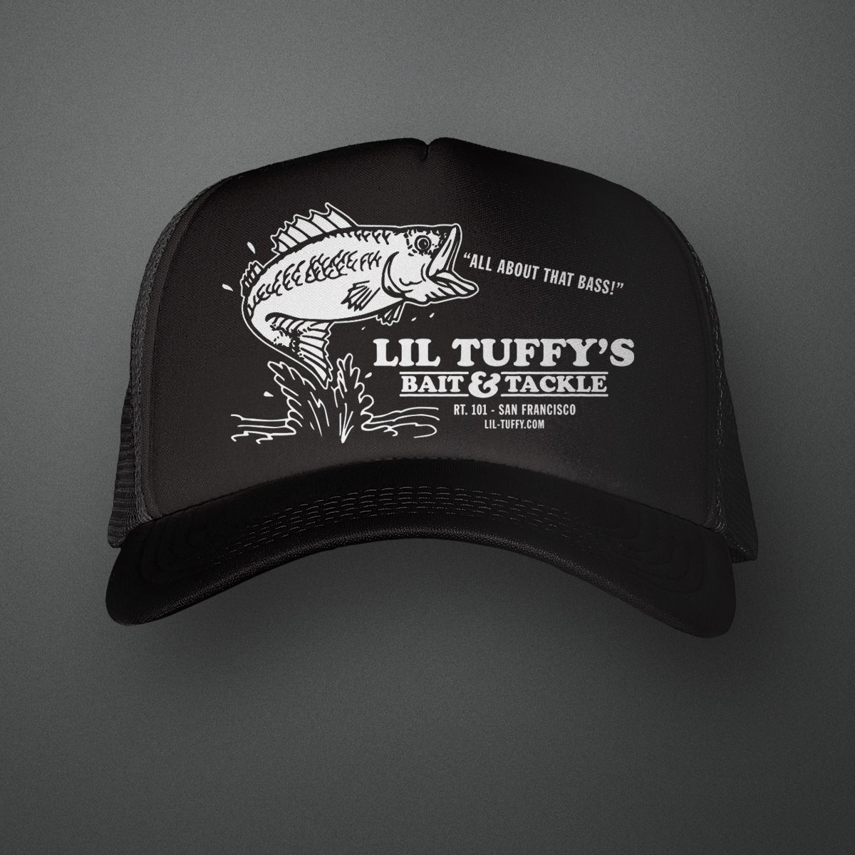 bait and tackle trucker hat