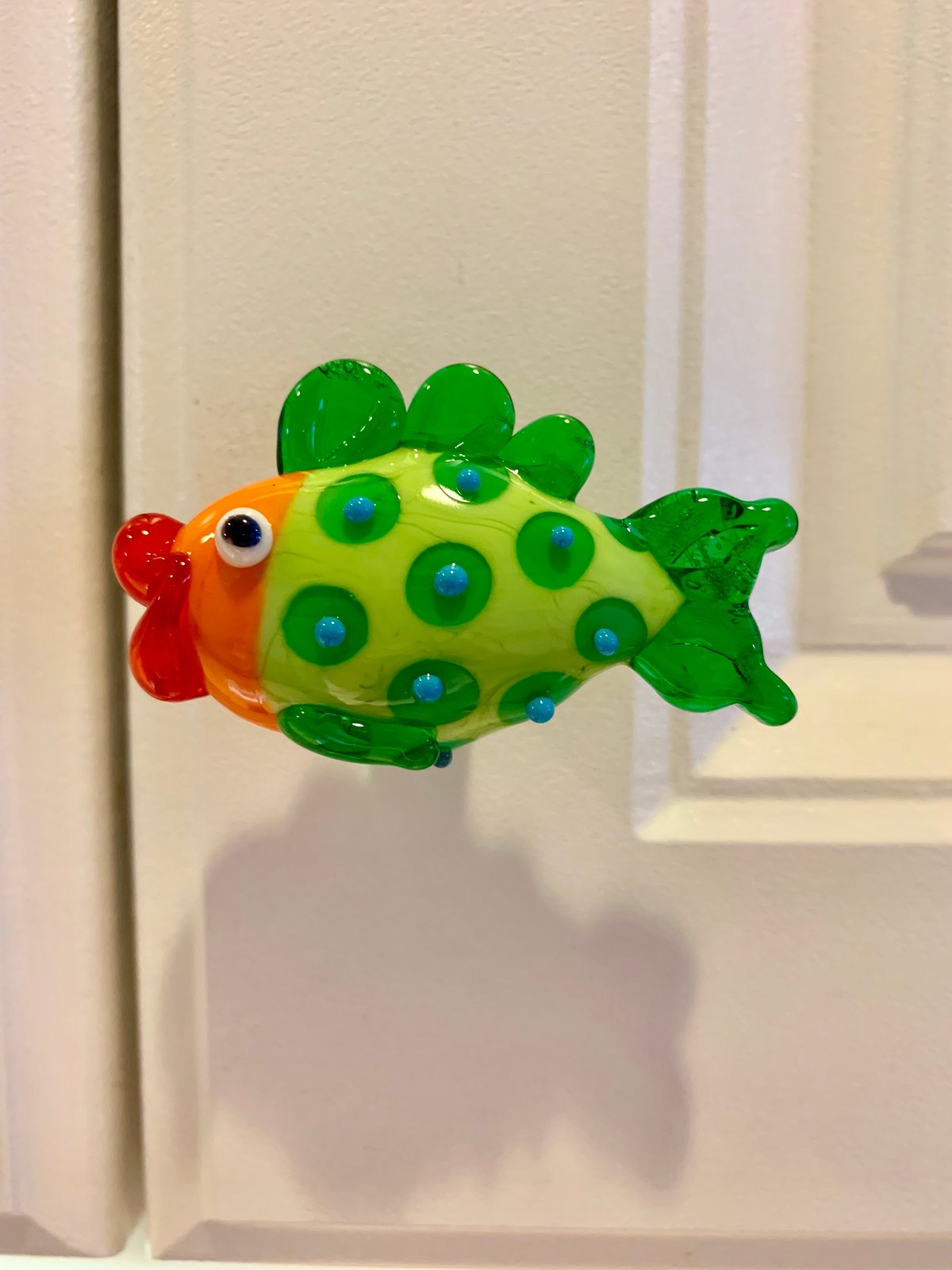 Image of Lime and Orange Fish Drawer Pull