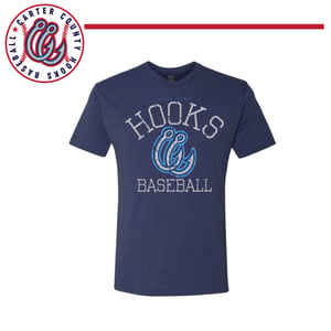 Image of HOOKS- NAVY TRI BLEND LOGO TEE