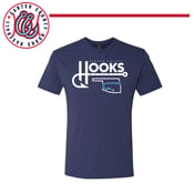 Image of HOOKS- NAVY TRI BLEND HOOK LOGO TEE