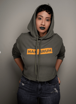 Image of NAH BRUH CROPPED HOODIE