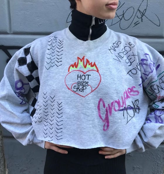 Image of MORE GROUPIES CROP SWEATSHIRT #1