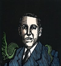 H.P. Lovecraft - Original Linocut Print