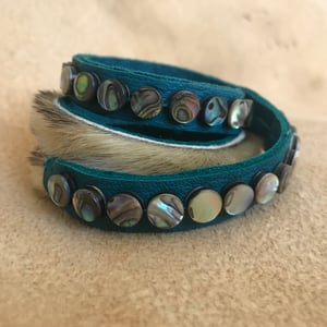Image of Sealskin and Abalone Wrap Bracelet