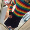 Purple Rainbow Pocket Button Up Skirt