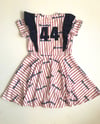 Full Body Flutter Pinstripe Stitch Dress Custom Baseball