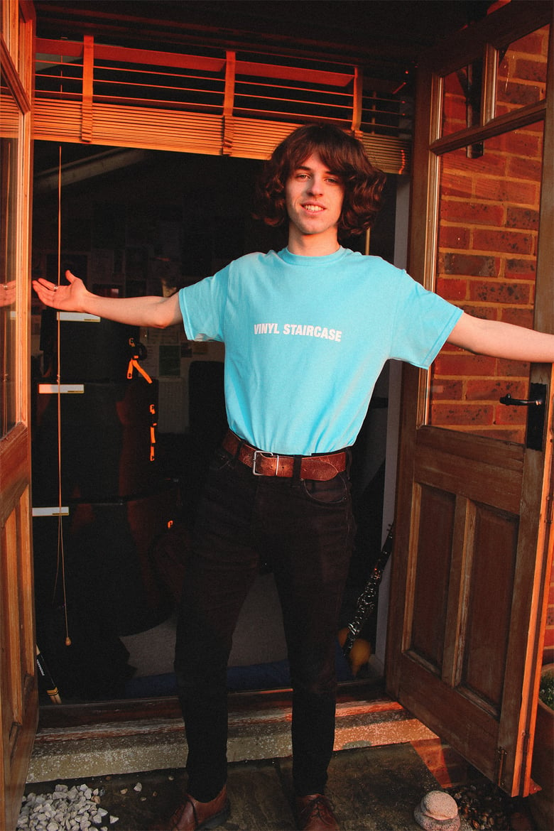 Image of Baby Blue Vinyl Staircase T-shirt