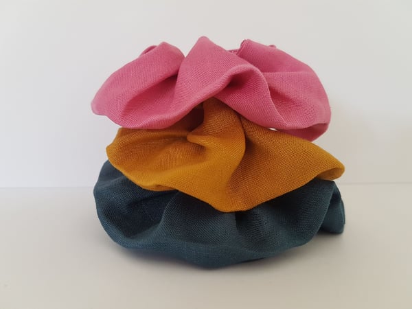 Image of Linen scrunchie - blush, navy or black