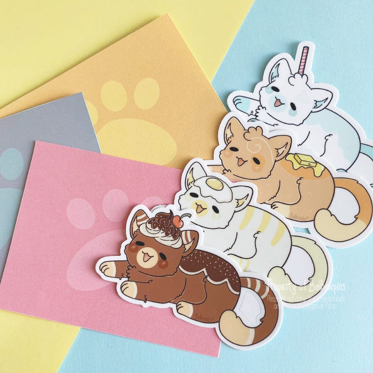 Image of Food Cats- Duo Sticker Set 