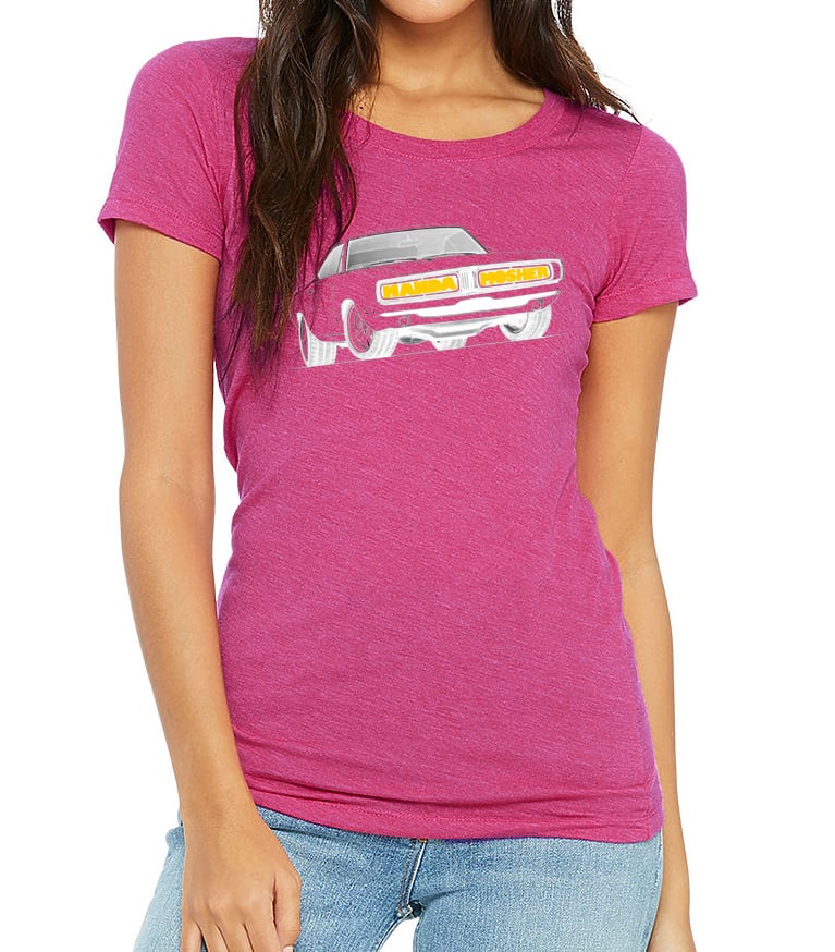 Image of Women's Manda Mosher Charger Car Tee In Berry