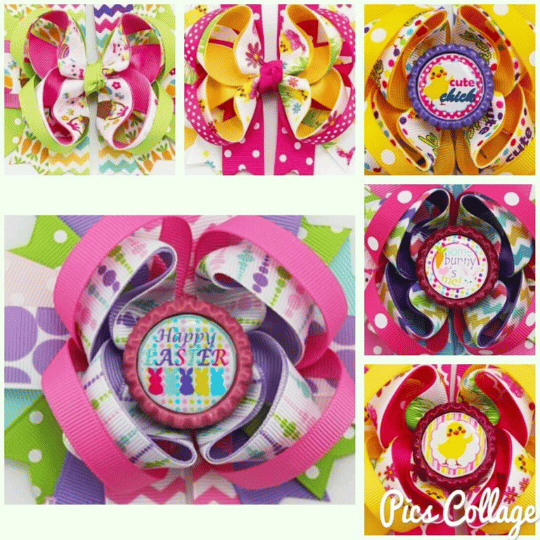 Image of ROCK BOTTOM BLOWOUT Easter Ribbon clips with FREE headband- 6 style choices