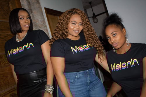 Image of Black Multicolored Melanin T-shirt