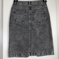 Image 2 of TOPSHOP MOTO gray acid wash front slit denim jean skirt