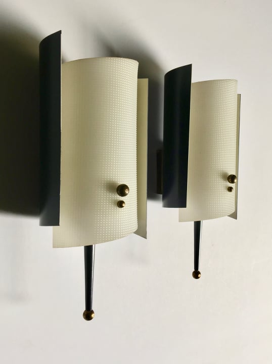 Image of Pair of Petite Mid-Century Atomic Sconces