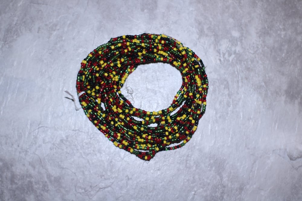 Image of Elastic Rasta Inspired Mini Waist Bead 