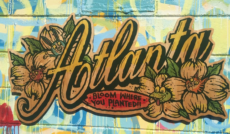 Jumbo Atlanta "Bloom where you planted"  print on wood Image 2