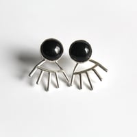 Image 1 of Black Onyx Sterling Silver Earrings w/Jackets