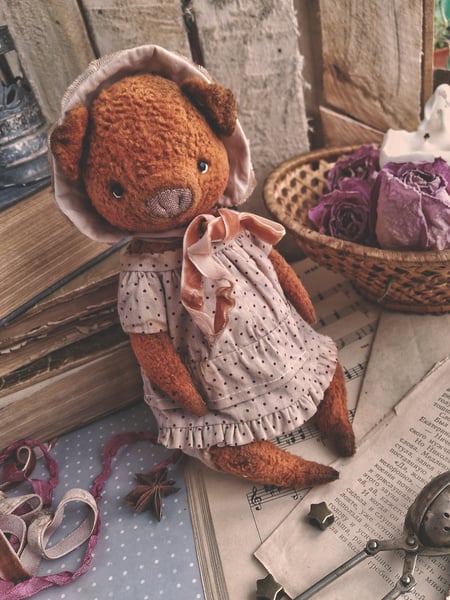 Image of Hand made teddy bear piglet Emily