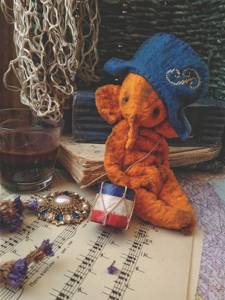 Image of Mini primitive pocket size teddy bear teddy friend elaphant William