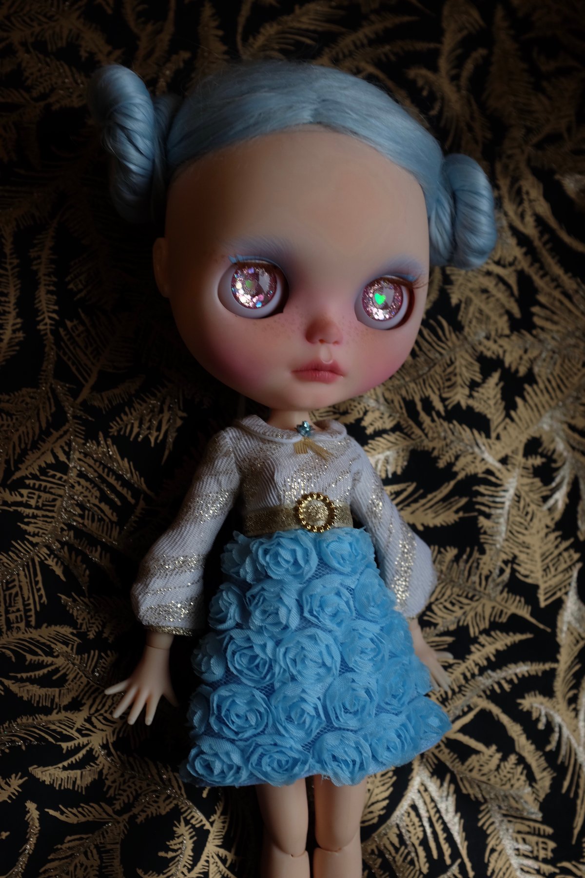 Image of LoungingLinda Rosebud Dress ~ Baby Blue