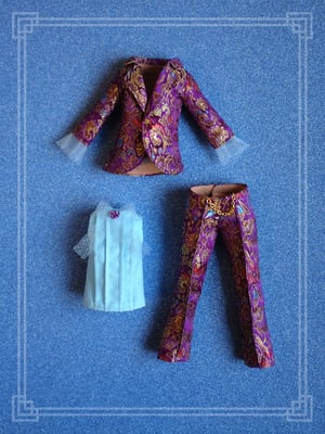 Image of LoungingLinda Brocade Suit Set ~ Purple