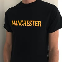 Image 2 of MANCHESTER T-SHIRT IN BLACK + YELLOW 