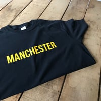 Image 3 of MANCHESTER T-SHIRT IN BLACK + YELLOW 