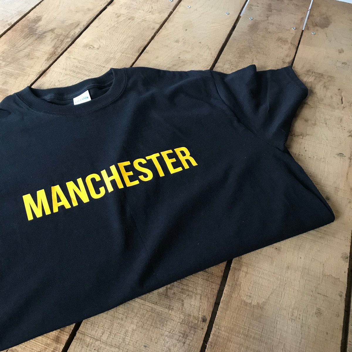 Image of MANCHESTER T-SHIRT IN BLACK + YELLOW 