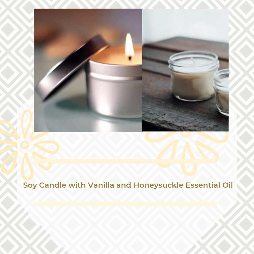Image of Soy Candle with Vanilla and Honeysuckle Essential Oil 