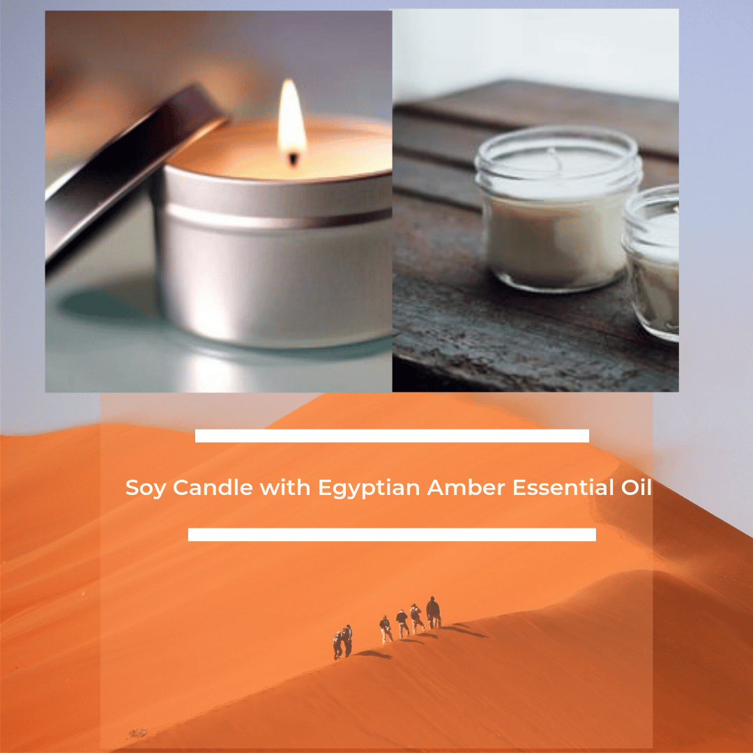 Image of Soy Candle with Egyptian Amber Essential Oil 