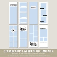 Image 1 of 3x8 Snapshots Layered Photo Templates (Digital)