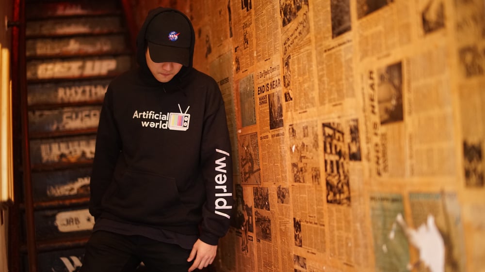 Image of Artificial Werld Black Pullover Hoodie