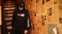 Artificial Werld Black Pullover Hoodie