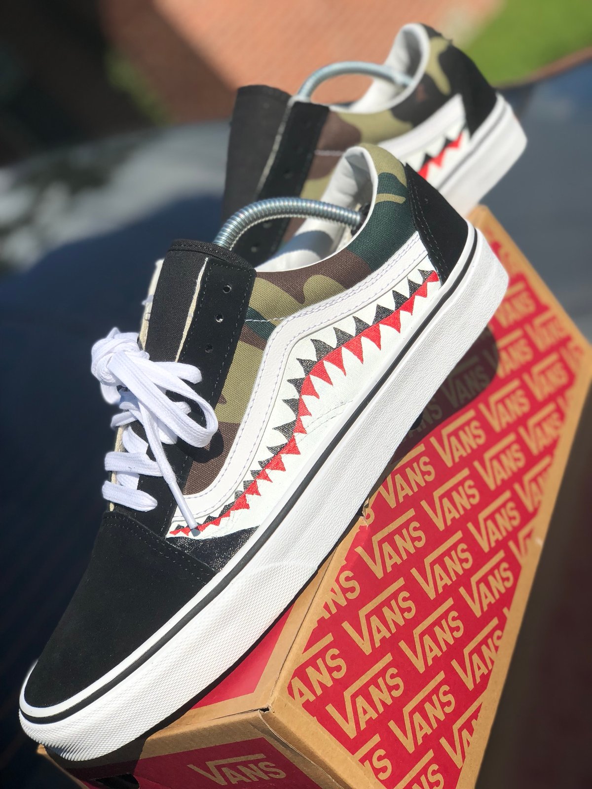 camo bape vans