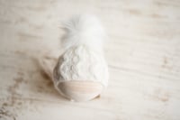Image 1 of Cabled Pixie Pom Pom Bonnet