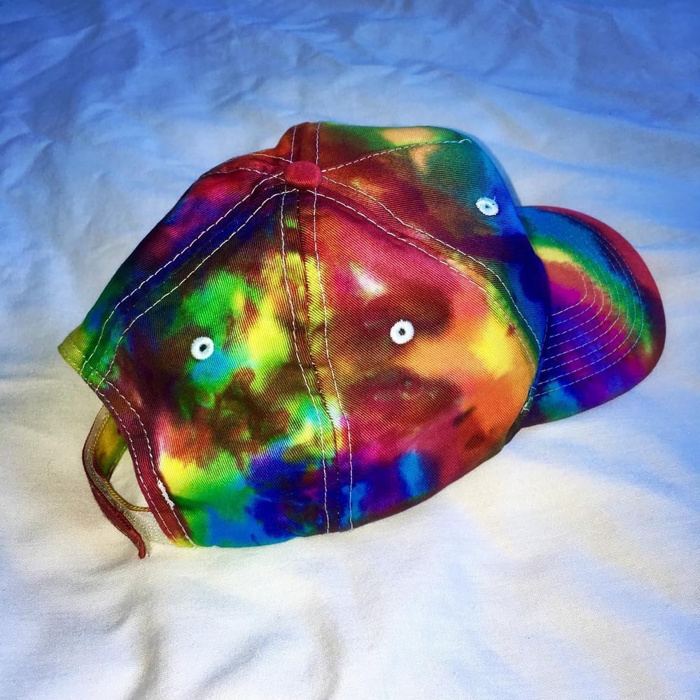 Image of Wolf Custom Embroidered Tie Dyed Hat!