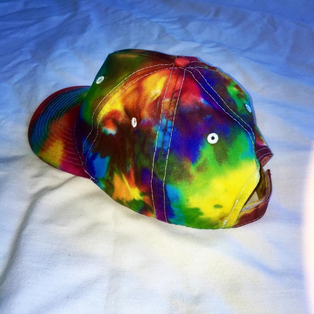 Image of Wolf Custom Embroidered Tie Dyed Hat!