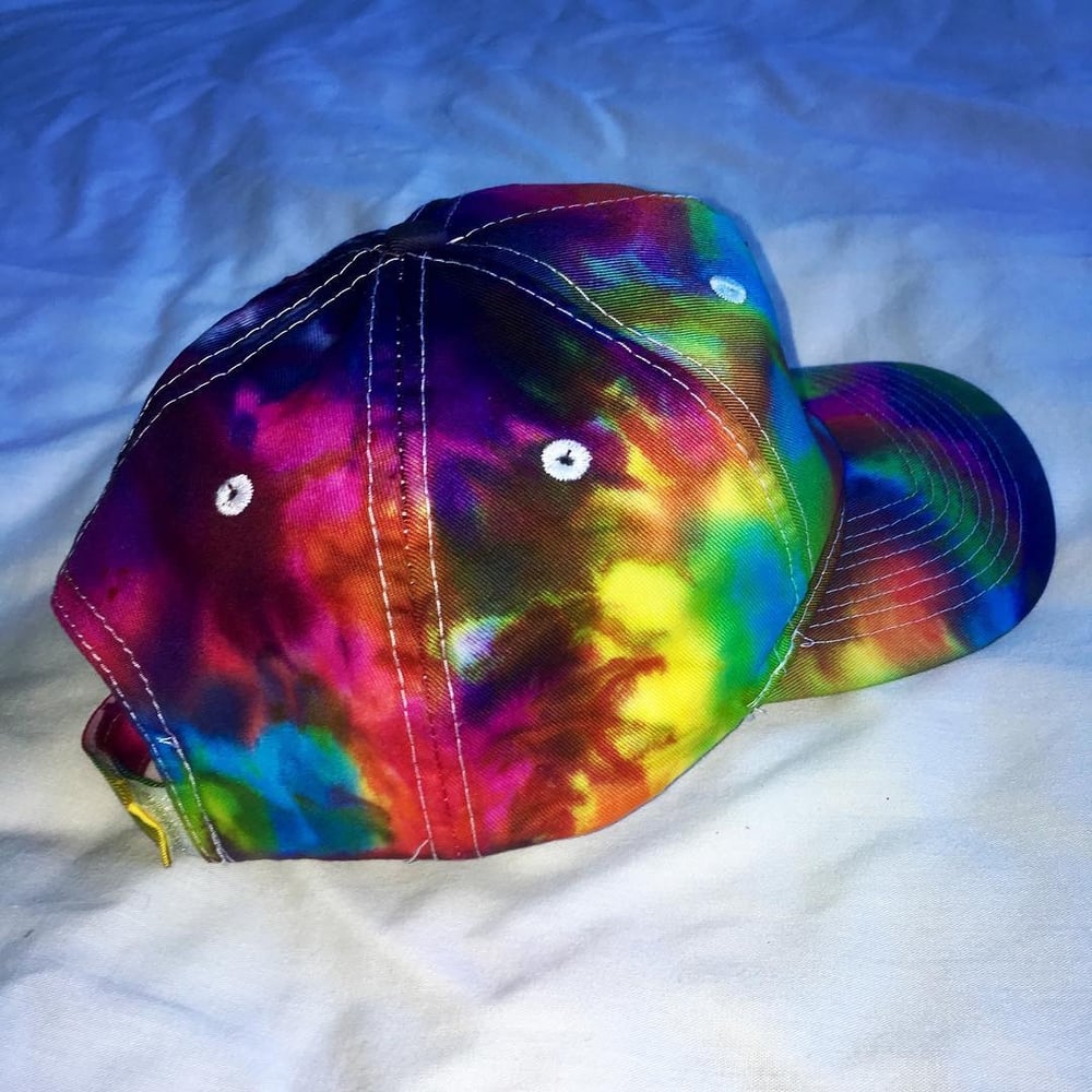 Image of Wolf Custom Embroidered Tie Dyed Hat!!